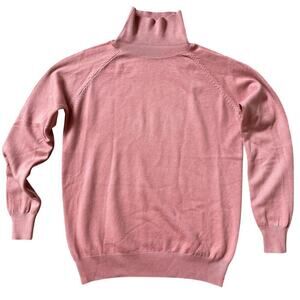 Luxury Cashmere-Feel Turtleneck Sweater | Rose Blush, Business Capsule, S, M New